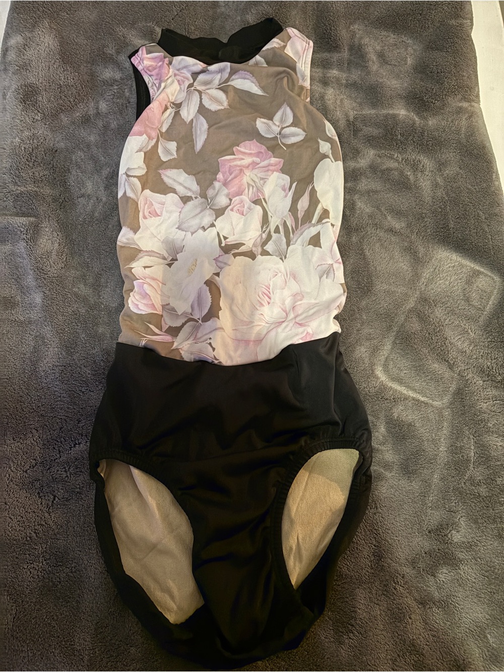 2nd skin Floral High-Neck Pink & Black leotard